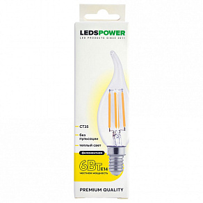 Лампа светодиодная LEDS POWER CT35 E14 6Вт 3000K 007090