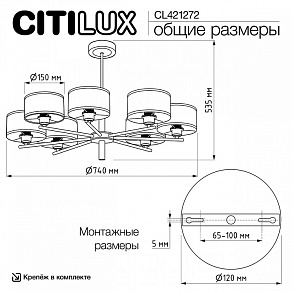 Люстра на штанге Citilux ALTON CL421272