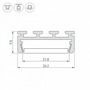 Профиль универсальный Arlight PLS-LOCK-2000 ANOD 016397