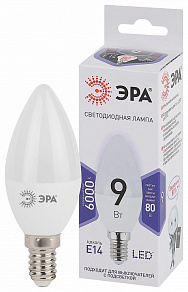 Лампа светодиодная Эра Стандарт E14 9Вт 6000K LED B35-9W-860-E14