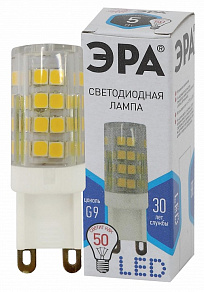 Лампа светодиодная Эра Стандарт G9 5Вт 4000K LED JCD-5W-CER-840-G9