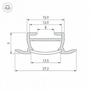 Профиль встраиваемый Arlight TK-F-2000 (CT) ANOD 016936