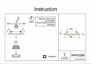 Встраиваемый светильник Maytoni Metal DL292-2-3W-W