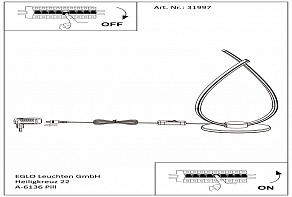 Настольная лампа декоративная Eglo ПРОМО Roncade 31997