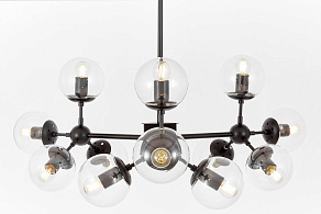 Люстра на штанге LUMINA DECO Zodiak LDP 160-12 BK+PR