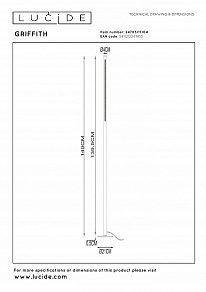 Торшер Lucide Griffith 24703/17/04