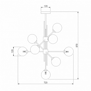 Люстра на штанге Eurosvet Volver 50383 черный Smart