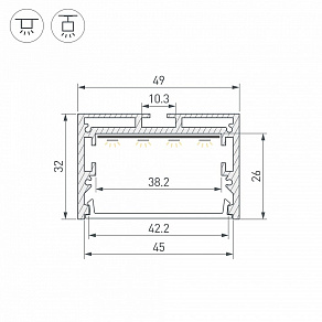 Профиль накладной Arlight LINIA 062589