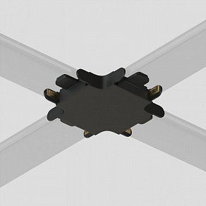 Соединитель X-образный для треков накладных Denkirs AIR BASE TR5234-BK