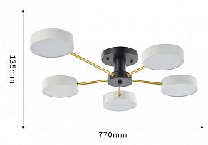 Потолочная люстра Arte Milano Ferrara 252006/5 Bk/Wh