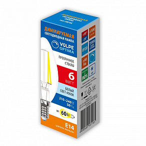 Лампа светодиодная Volpe OPTIMA DIM E14 6Вт 4000K UL-00009242