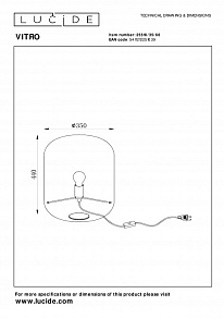 Настольная лампа декоративная Lucide Vitro 25510/35/60