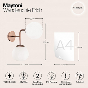 Бра Maytoni Erich MOD221-WL-02-G