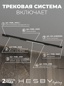Комплект трековый Hesby Lighting ElDeko HSBL_kompl_E008_NI2B3K