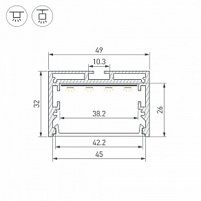 Профиль накладной Arlight SL-LINE 061369