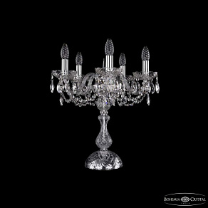 Настольная лампа декоративная Bohemia Ivele Crystal 1402 1402L/5/141-47 Ni