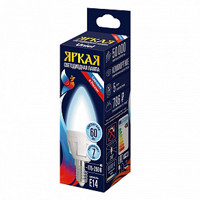 Лампа светодиодная Uniel яркая E14 7Вт 6500K UL-00011014