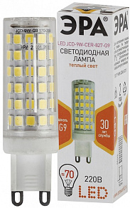 Лампа светодиодная Эра Стандарт G9 9Вт 2700K LED JCD-9W-CER-827-G9