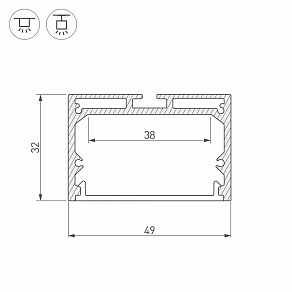 Профиль подвесной Arlight SL-LINE-4932-2000 ANOD 019308