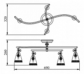 Люстра на штанге Maytoni Spot 1 ECO001-04-R