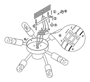 Потолочная люстра Globo Peru 56199-6D