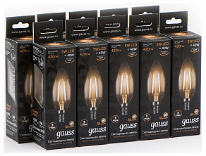 Лампа светодиодная Gauss  E14 5Вт 2700K 103801105