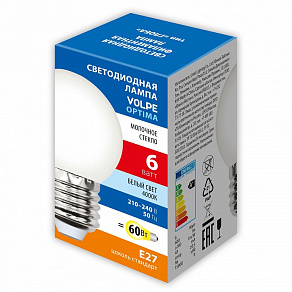 Лампа светодиодная Volpe  E27 6Вт 4000K UL-00008307