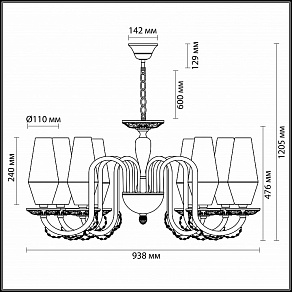Подвесная люстра Odeon Light Felicia 3919/8