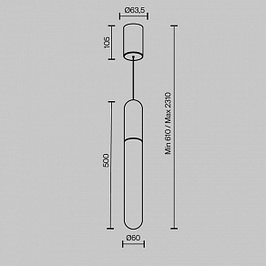 Подвесной светильник Maytoni Mist P101PL-L500-12W3K-B