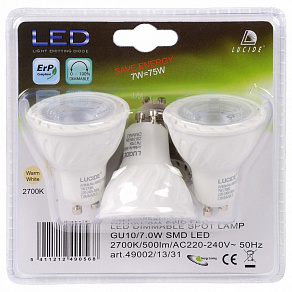 Набор ламп светодиодных Lucide 49002 GU10 7Вт 2700K 49002/13/31