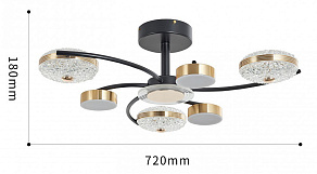 Люстра на штанге Arte Milano Ferrara-72069 279169/3+3 BK/GD