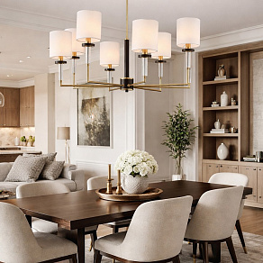 Люстра на штанге ST-Luce BLACK+BRASS SL1404.303.08