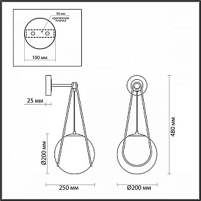 Бра Odeon Light Carol 4268/1W