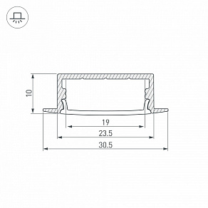 Профиль встраиваемый Arlight ARH-WIDE-F-H10-2000 ANOD 016186