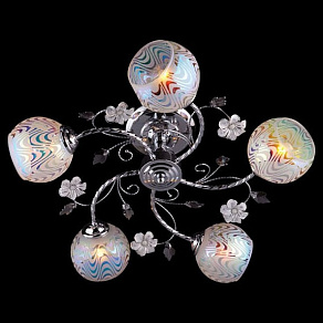 Люстра на штанге Eurosvet 9166 9166/5 хром/белый