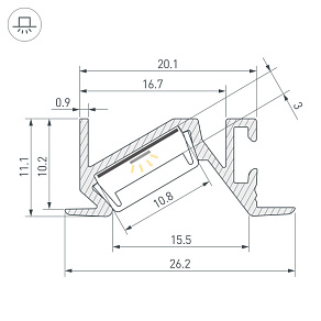 Профиль встраиваемый Arlight PDS-BEVEL 063456