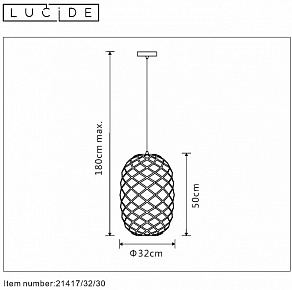Подвесной светильник Lucide Wolfram 21417/32/30