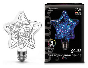 Лампа светодиодная Gauss Led Filament ST65 E27 2Вт K 160802008