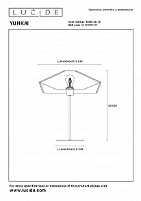 Настольная лампа декоративная Lucide Yunkai 10513/40/72