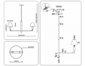Люстра на штанге Ambrella Light LH LH75162