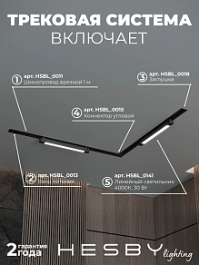 Комплект трековый Hesby Lighting Skylite №1 HSBL_kompl_S001_VL2B4K