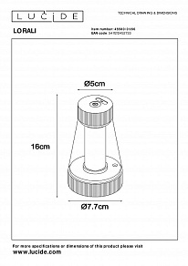 Настольная лампа-ночник Lucide Lorali 45500/01/66