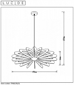 Подвесной светильник Lucide Zidane 77483/76/31