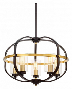 Люстра на штанге LUMINA DECO Monterey LDP 1141-5 BK+MD