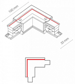 Соединитель угловой L-образный для треков Nowodvorski Ctls Power 8706