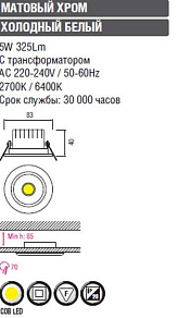 Встраиваемый светильник Horoz Electric Lilya-5 HRZ00000390