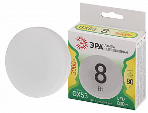 Лампа светодиодная Эра Green Line GX53 8Вт 3000K LED GX-8W-830-GX53 GL