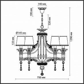 Подвесная люстра Odeon Light Peta 2803/6