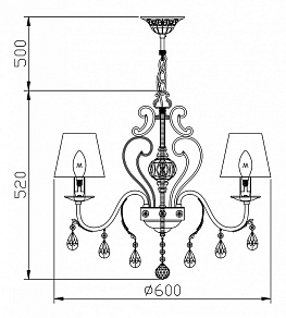 Подвесная люстра Maytoni Sonata ARM335-05-W