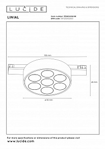 Накладной светильник Lucide LINIAL 2767/12/31